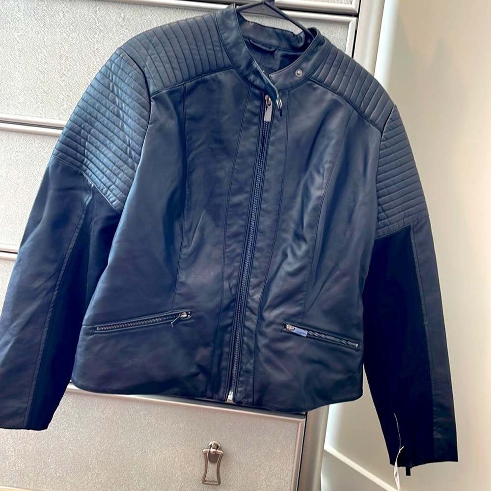 Black.,XL Motojacket.,New York and Company